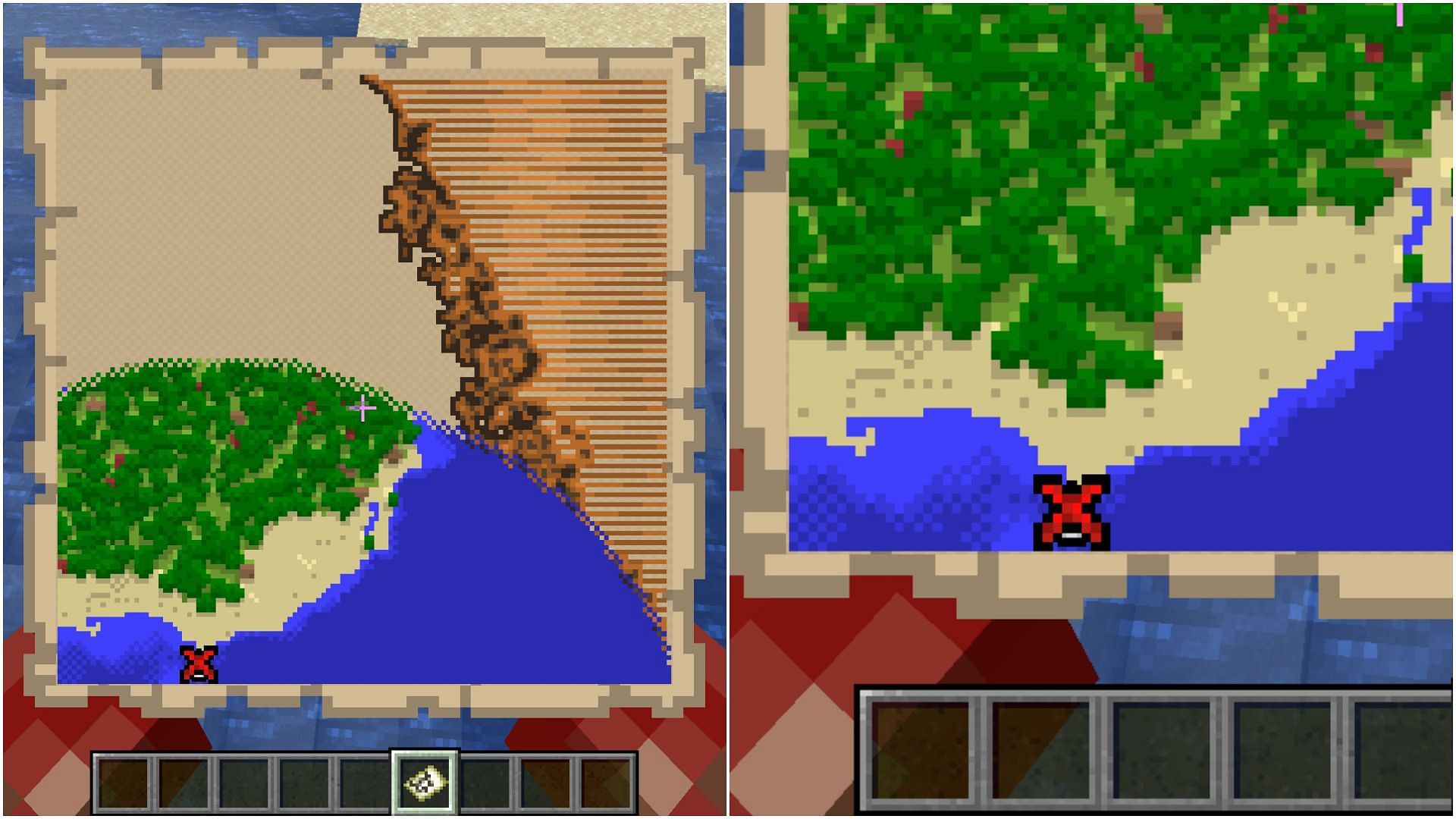 Players need to position themselves accurately on the map (Image via Mojang Studios)