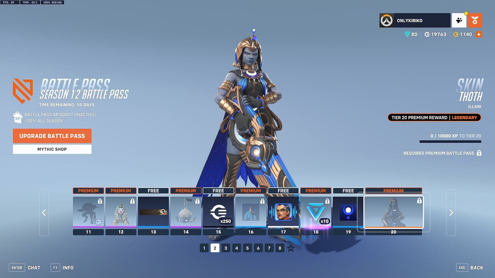 Overwatch 2 Season 12 Battle Pass Tiers 11-20 (Image via Blizzard)