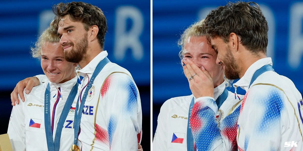 Katerina Siniakova and Tomas Machac pictured at the 2-24 Paris Olympics (Image Source: Getty)