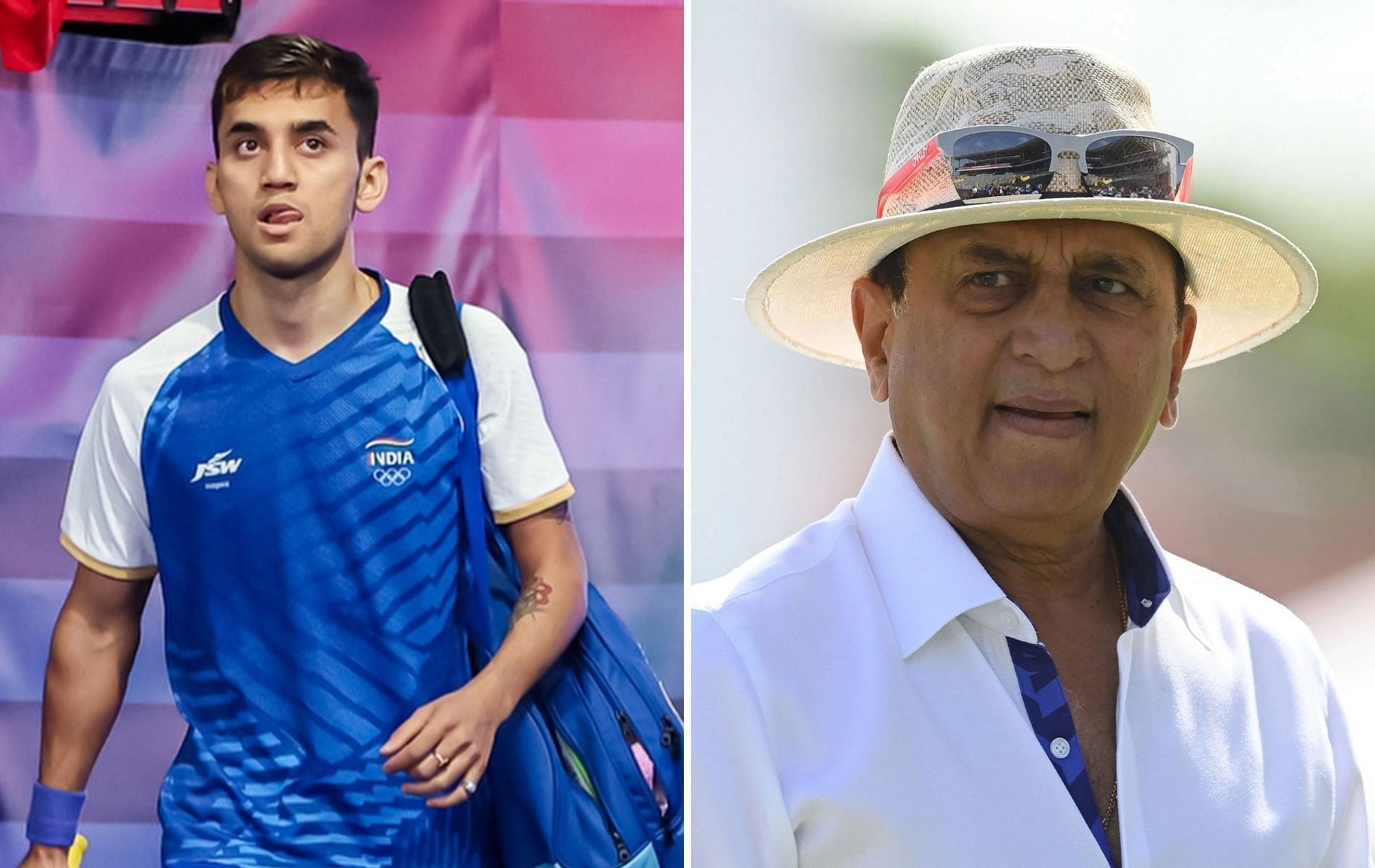 Lakshya Sen (L) and Sunil Gavaskar (R). (Pics: Instagram/Getty)