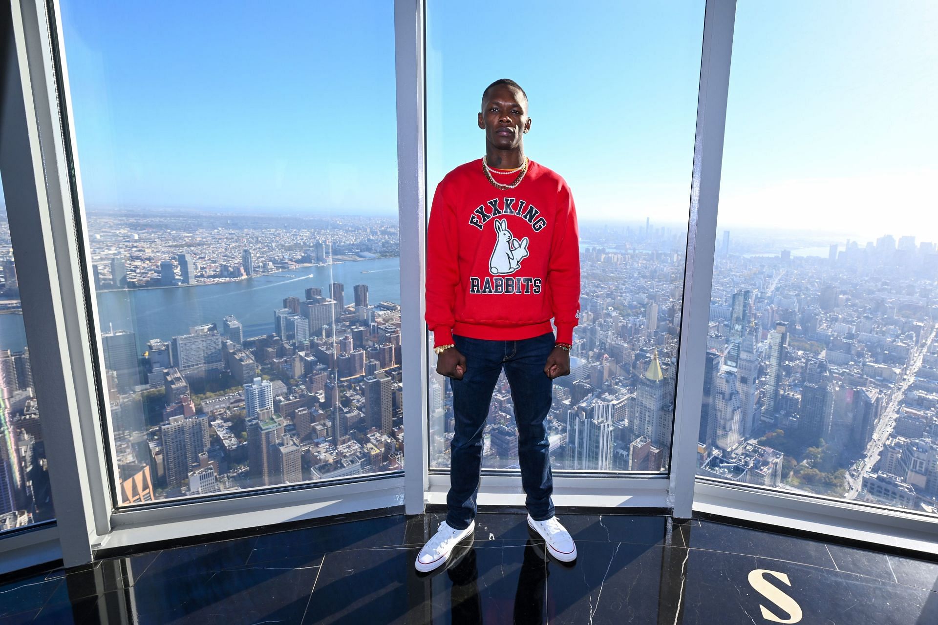 UFC 281 Face Off Between Headliners Israel Adesanya &amp; Alex Pereira at Empire State Building