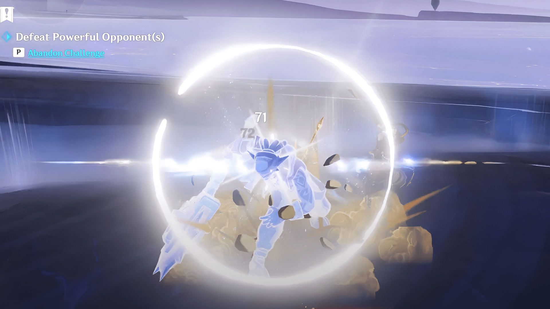 You need to dodge this enemy&#039;s attacks when this white circle flashes (Image via HoYoverse)