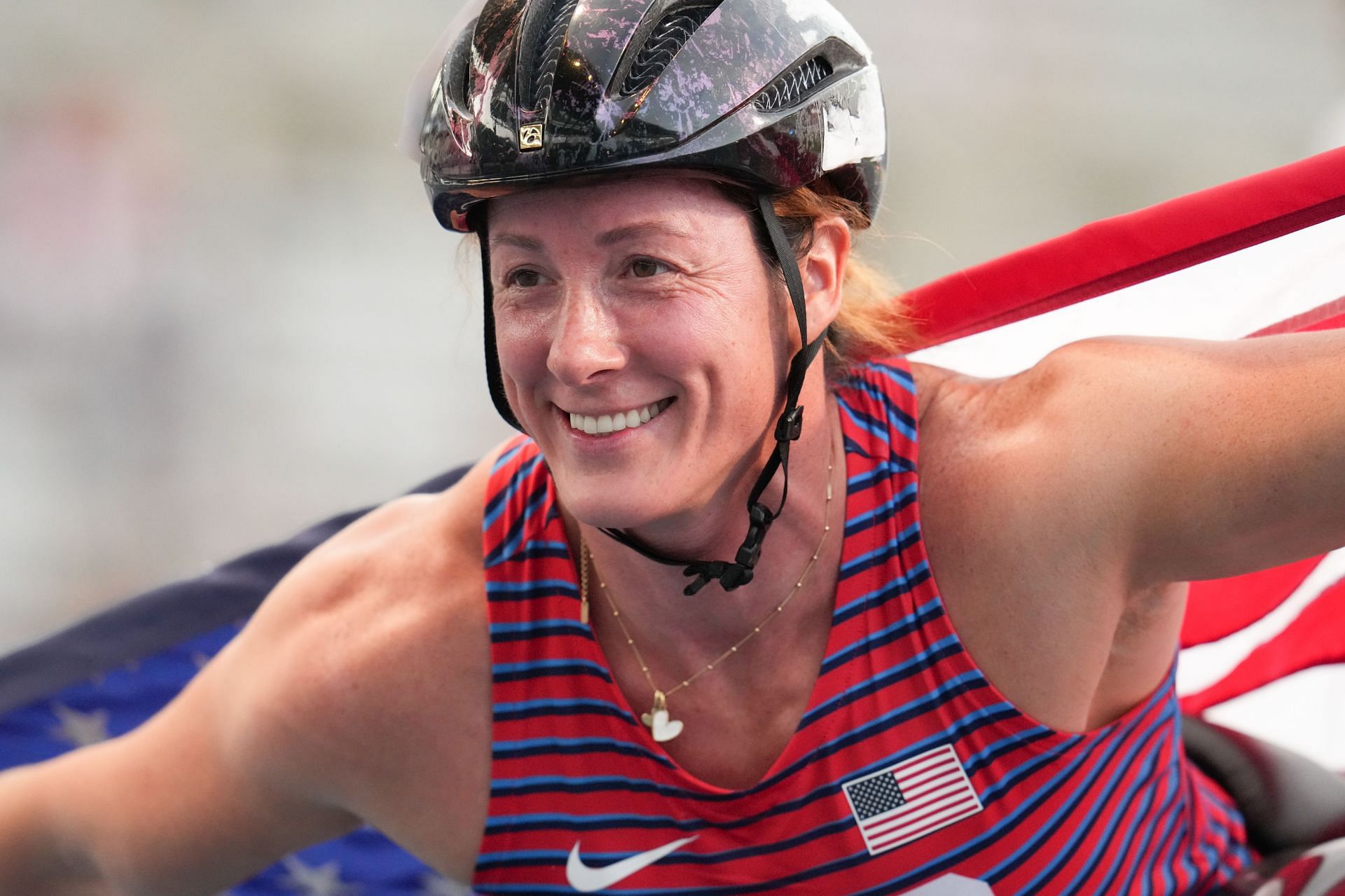 Tatyana Mcfadden at the Para Athletics World Championships Paris 2023 at Stade Charlety on July 14, 2023 in Paris, France. (Photo by Moto Yoshimura/Getty Images)