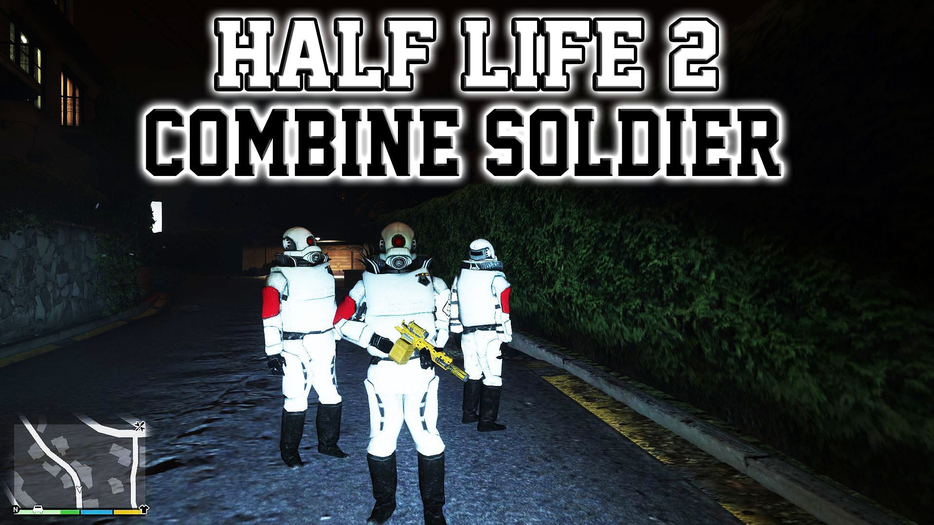 Some demos of the Combine Elite Soldier in Grand Theft Auto 5 (Image via DragonballLove)