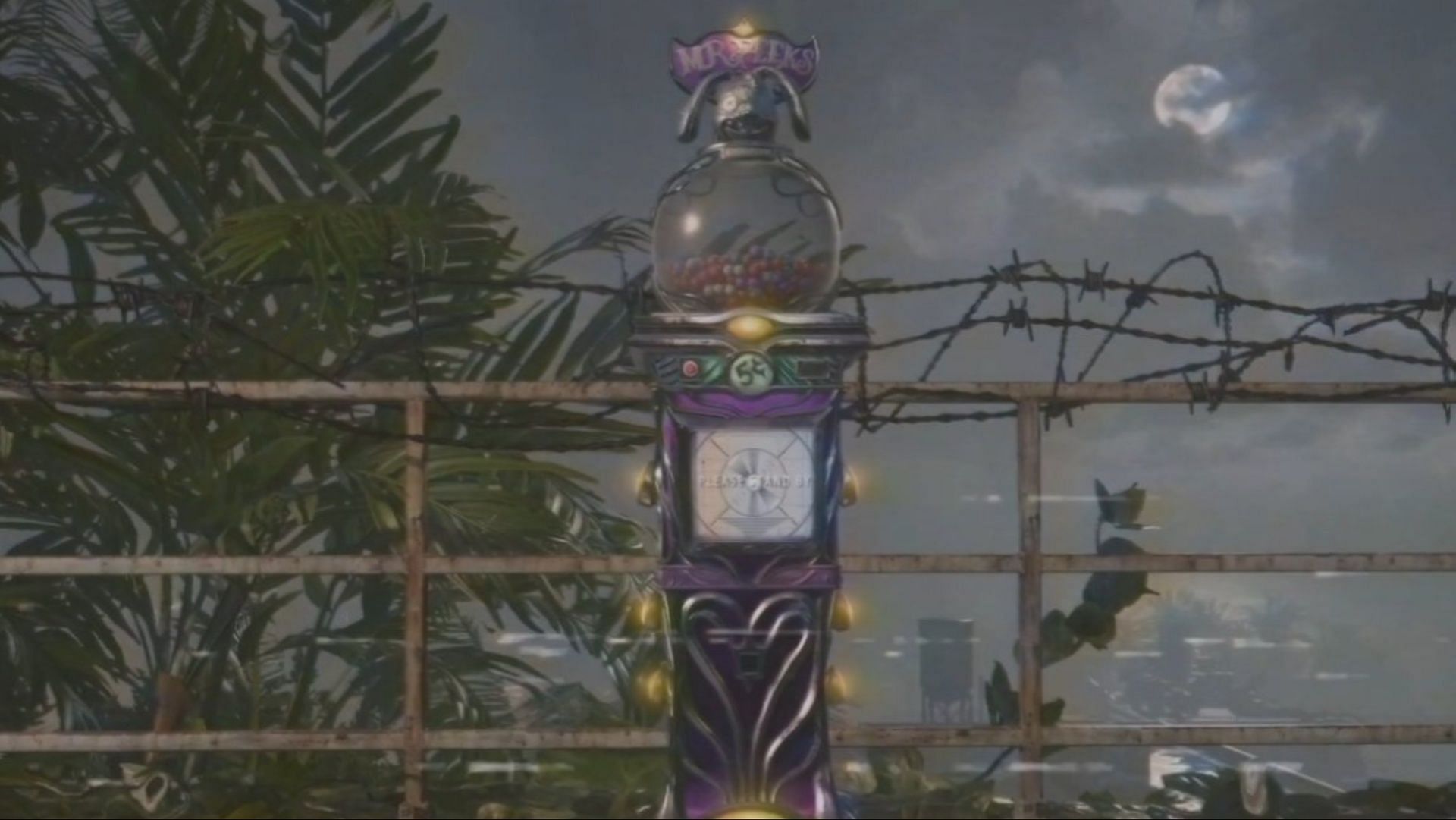 Mister Peeks Gobblegum machine and Terminus Island in the new teaser (Image via Activision)