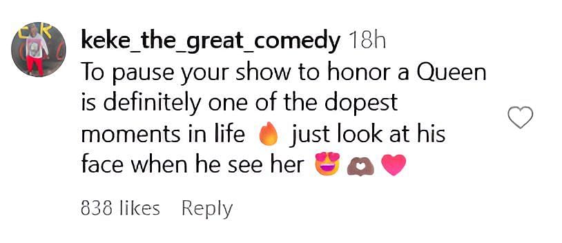 While other users called Free a &quot;queen&quot; and appreciated Usher for stopping his performance for her (ima ge via @keke_the_great_comedy on Instagram)