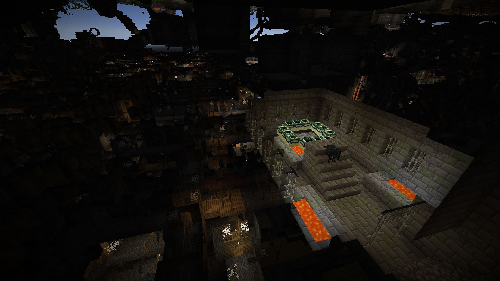 A stronghold near the seed&#039;s infinite mines (Image via Mojang)