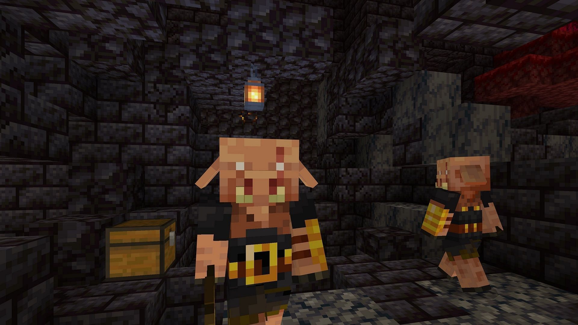 Bastion remnants aren&#039;t many Minecraft players&#039; idea of safe (Image via Mojang)