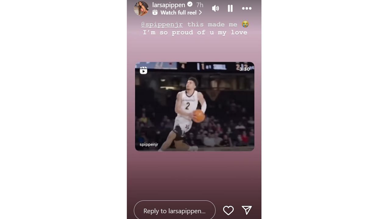 Larsa Pippen reacts to her son Scotty Pippen Jr.&#039;s Instagram post. [photo: @larsapippen]