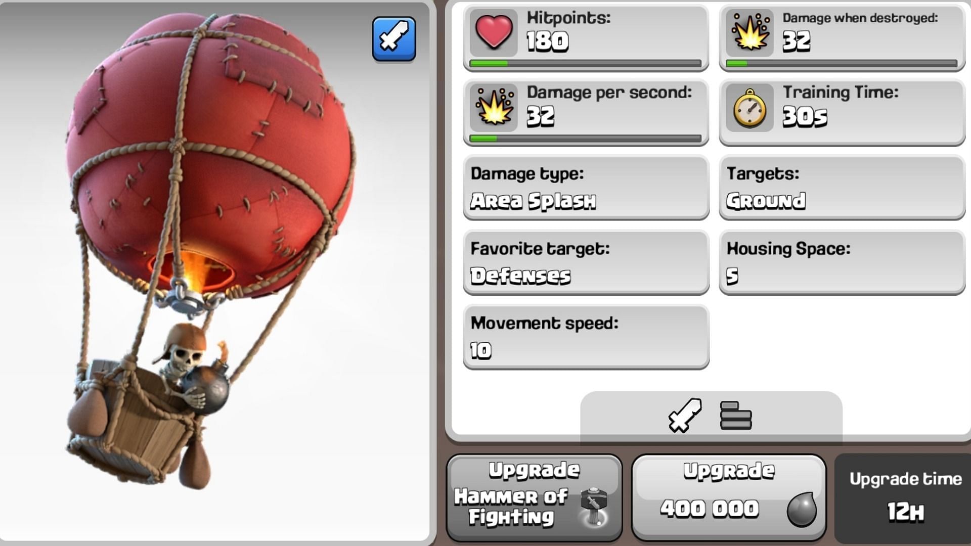 Balloon is great to use for TH 13 in Clash of Clans (Image via Supercell)