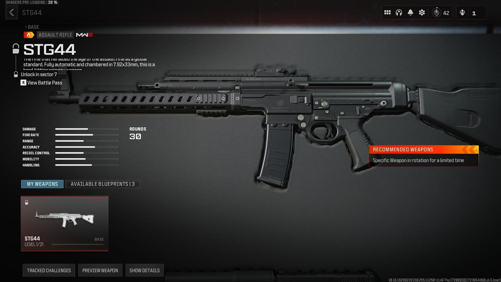 STG44 assault rifle in WZ (image via Activision)