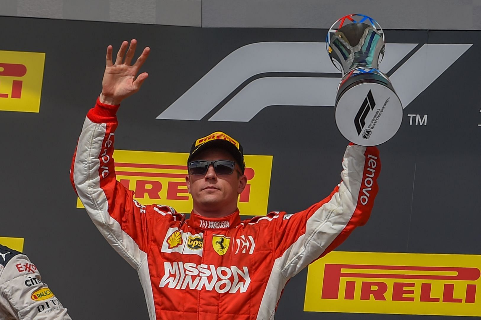 Kimi Raikkonen celebrates his final F1 victory at COTA in 2018 (Photo via Getty Images)