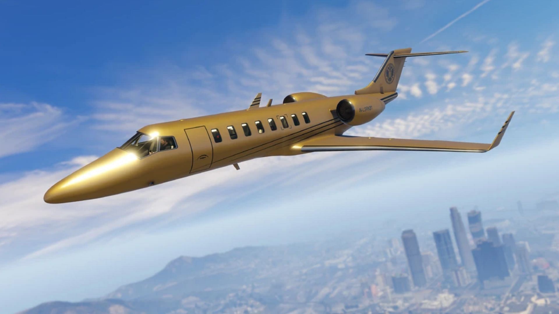 The Buckingham Luxor Deluxe in its full glory in Grand Theft Auto 5 Online (Image via Rockstar Games)