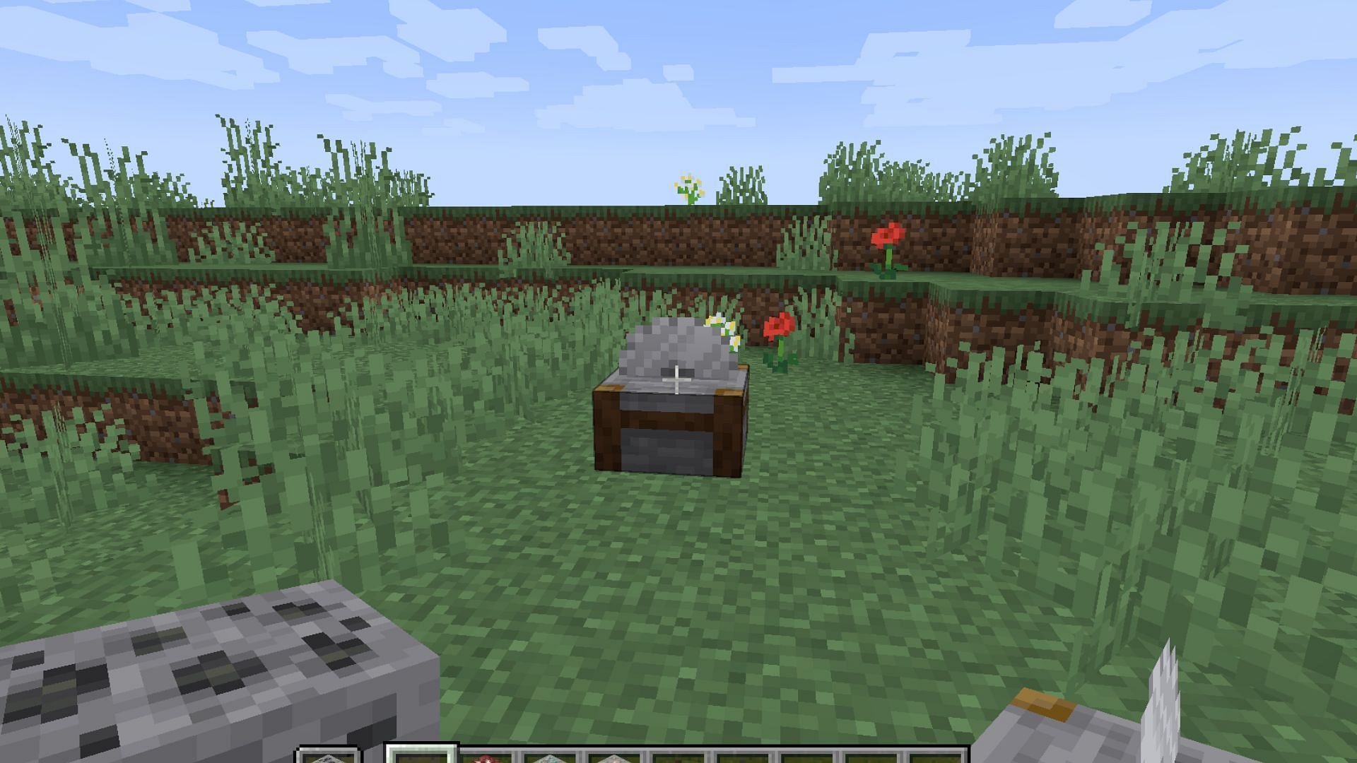 The stonecutter does no damage to the player (Image via Mojang Studios)