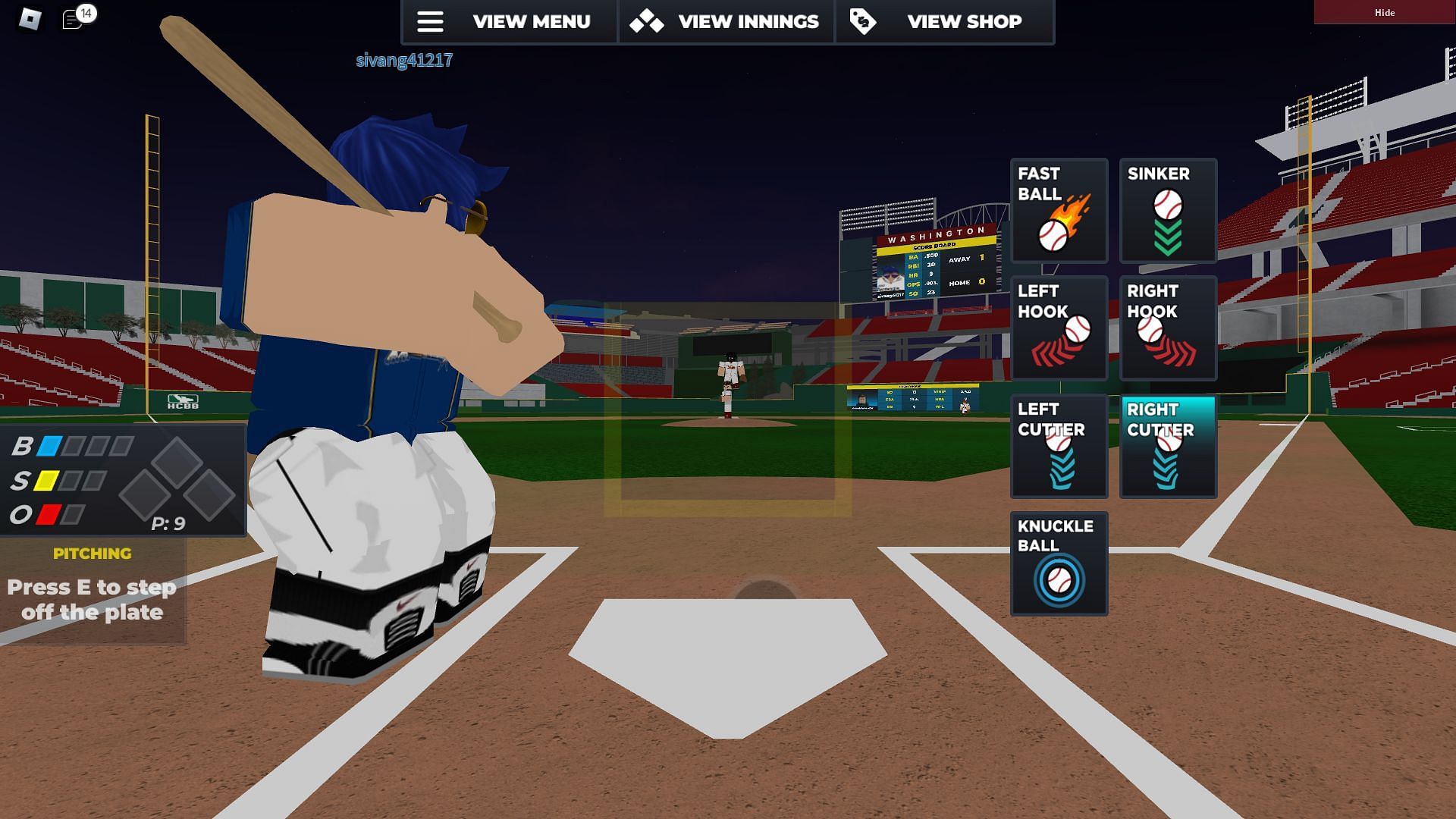 Spectating a Pitcher (Image via Roblox)