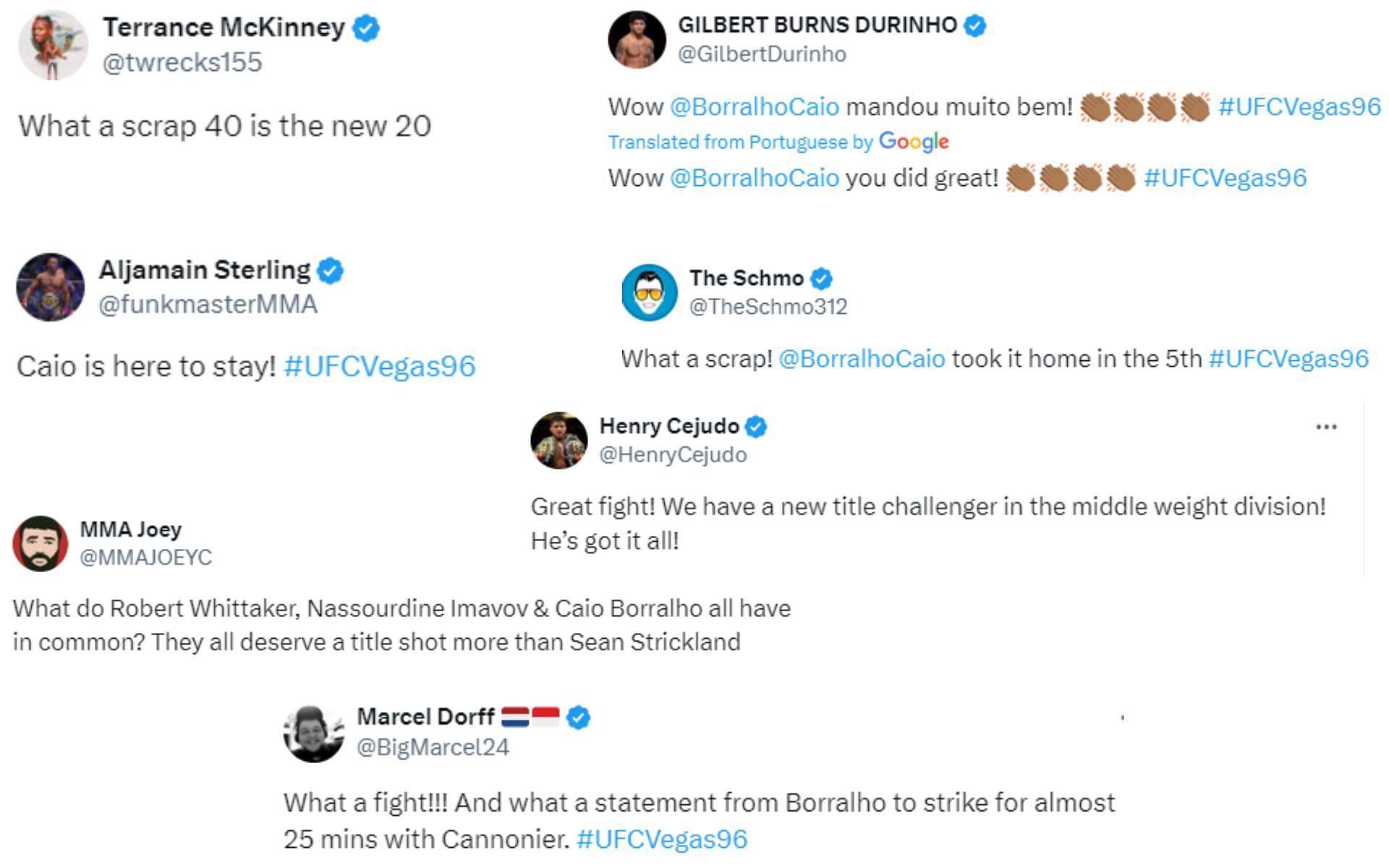 MMA world reacts to Jared Cannonier vs. Caio Borralho