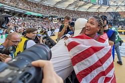 Tara Davis-Woodhall breaks down in tears as husband Hunter Woodhall organizes surprise welcome party following Paris Olympics 2024 win