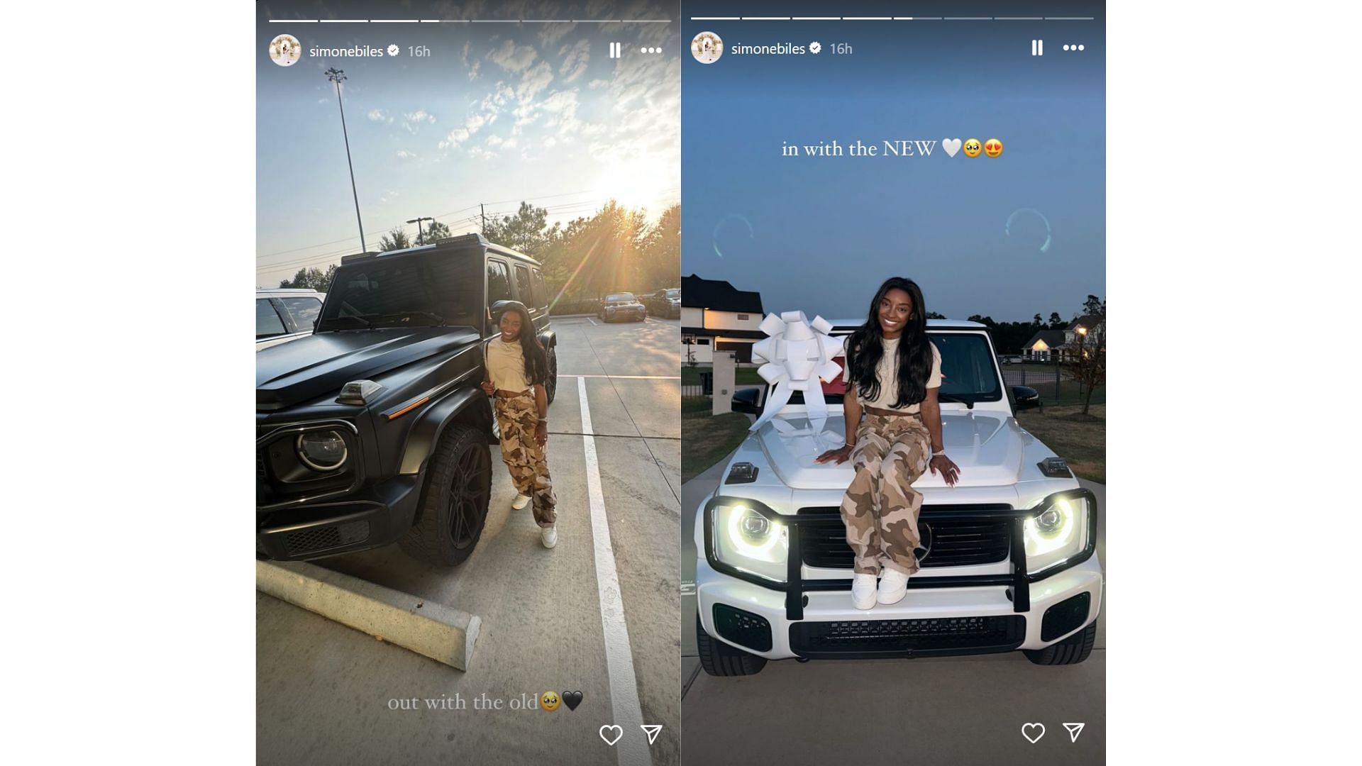 Simone Biles shows off new car purchase [Image credit: @simonebiles IG]