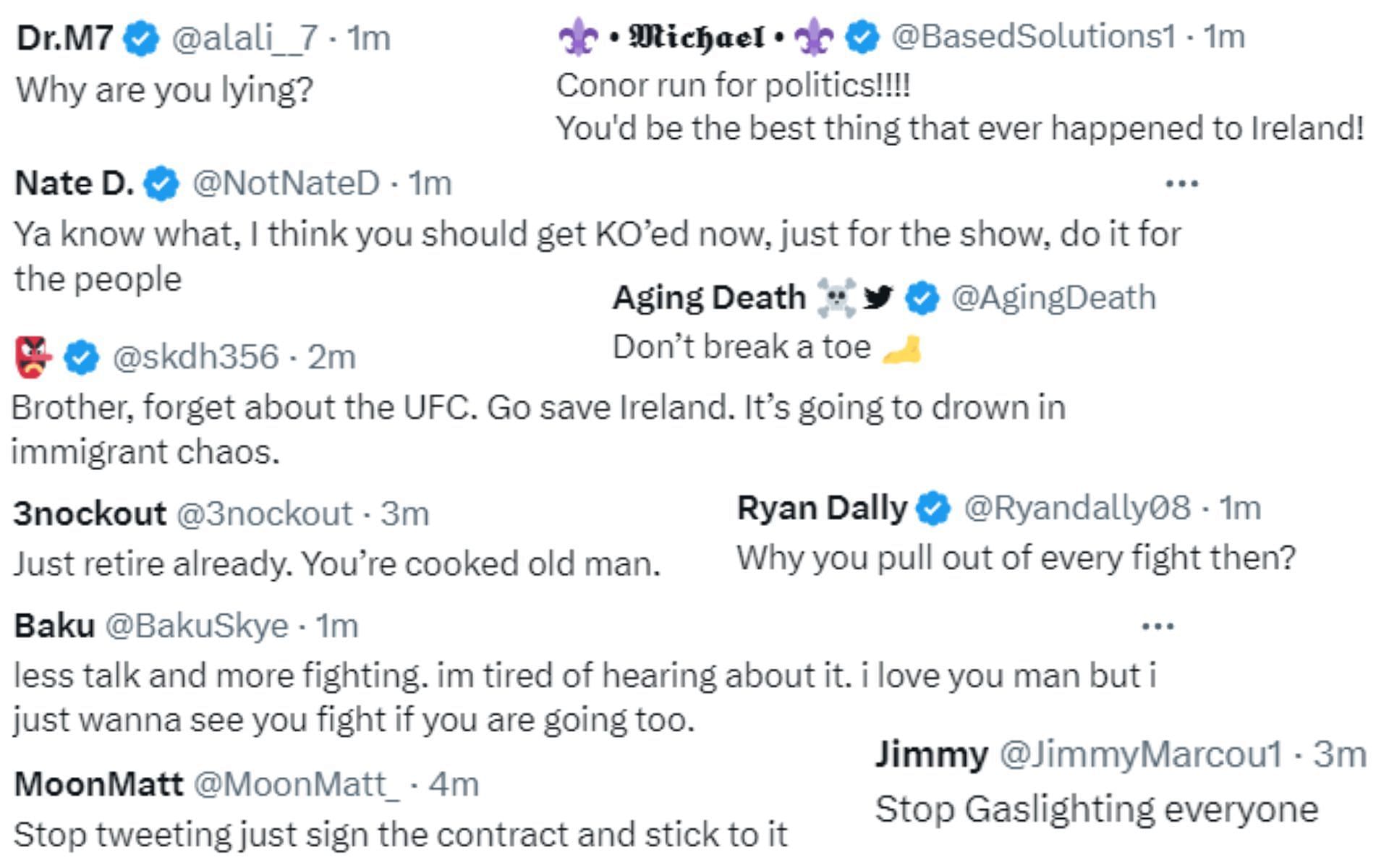 Screenshots from @TheNotoriousMMA on X