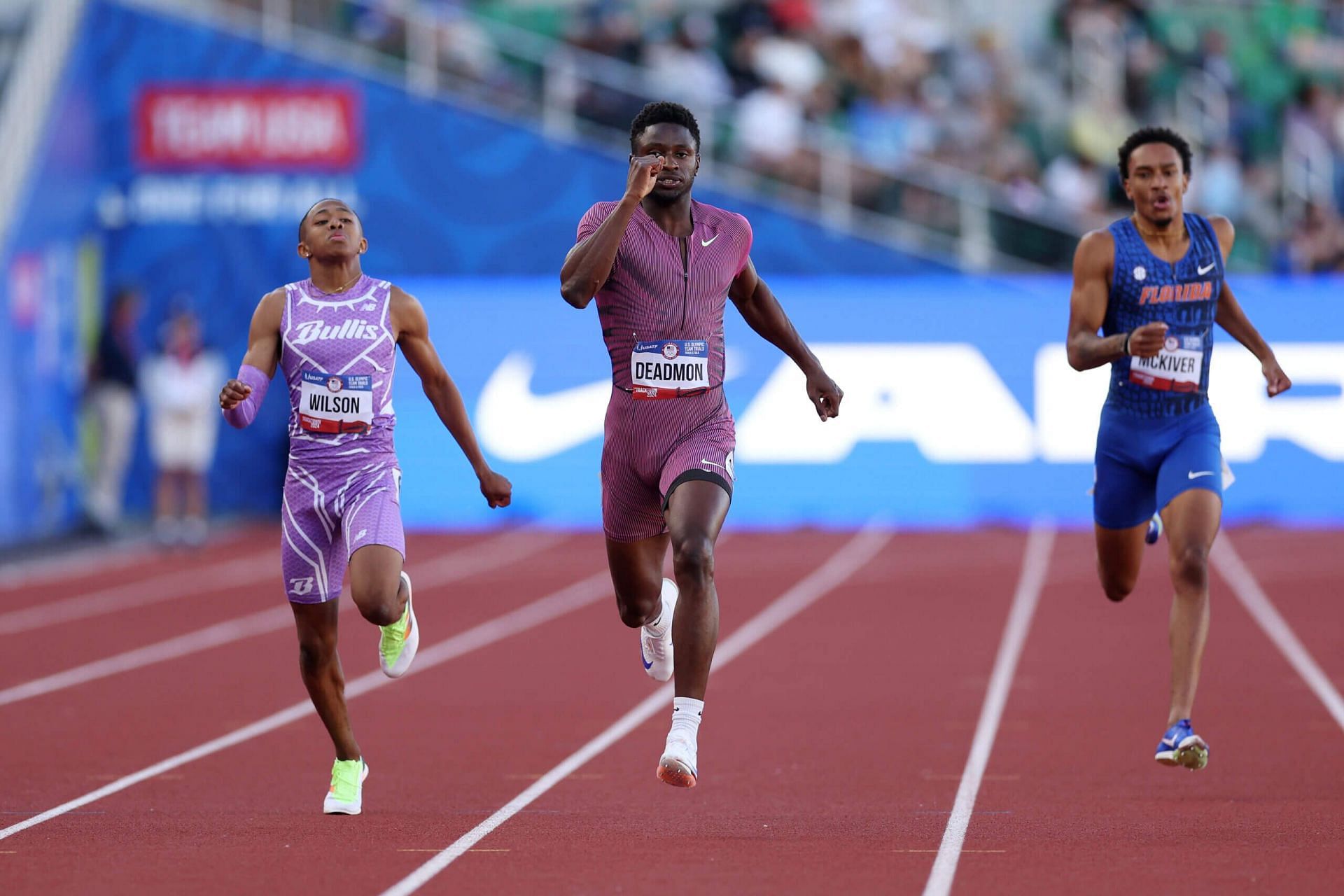 Quincy Wilson [Extreme Left] in action at the US Olympic Track and Field Trials 2024 [Image Source: Getty]