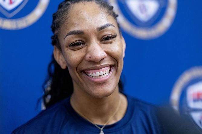 Watch: A'ja Wilson shares endearing moment with LeBron James' daughter Zhuri after clinching Olympic gold for Team USA