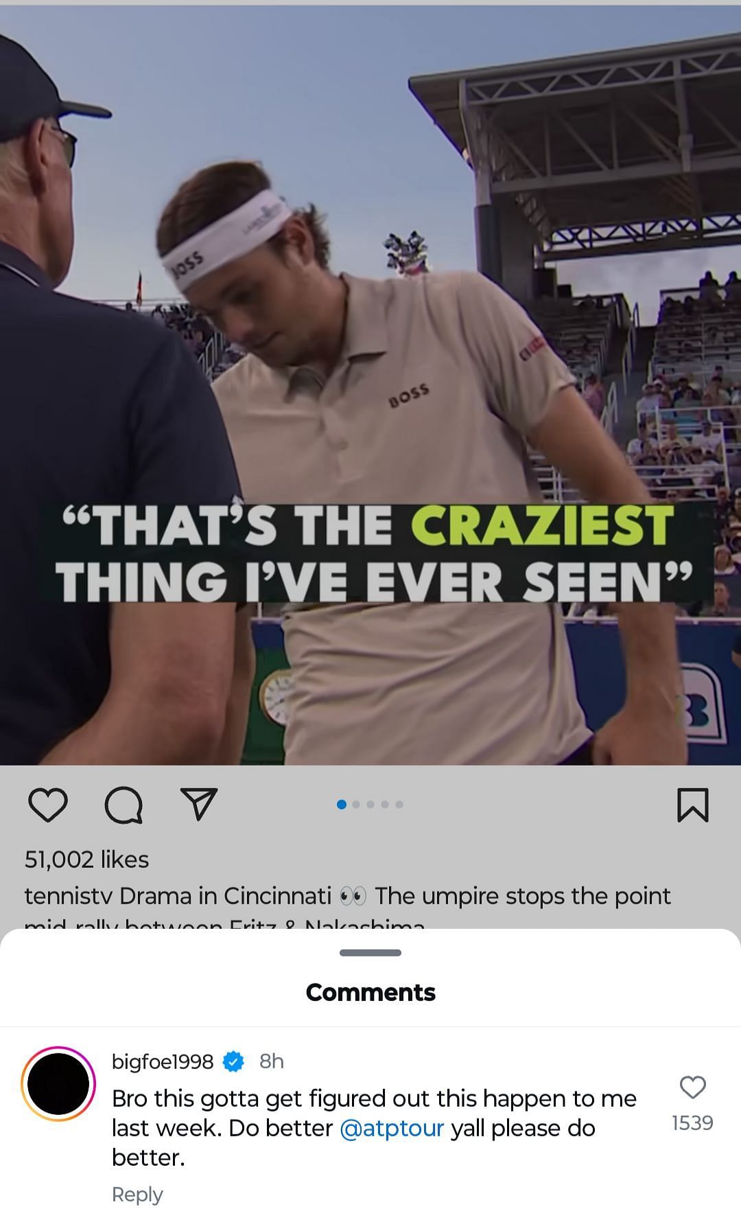 Frances Tiafoe on Instagram