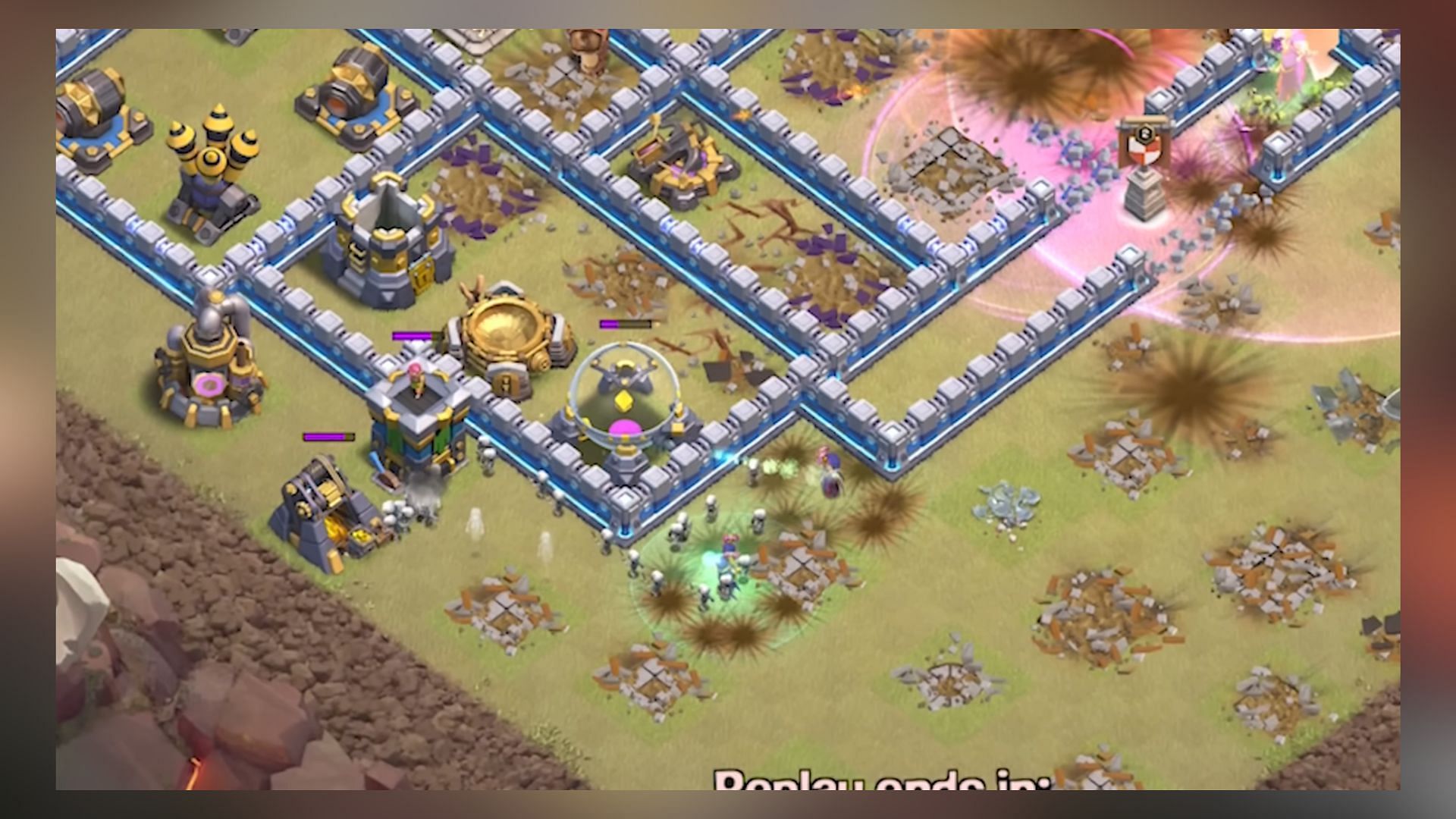 Use Rage spell once Witches, Yetis, and heroes reach the base core (Image via Supercell)