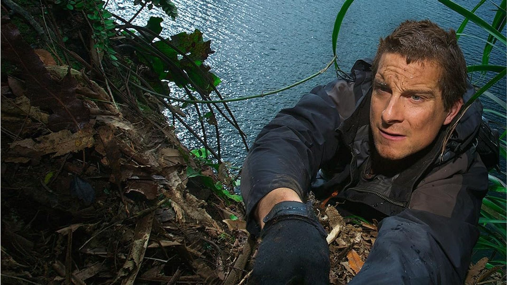 Bear Grylls in Man Vs. Wild (image via Warner Bros. Discovery)