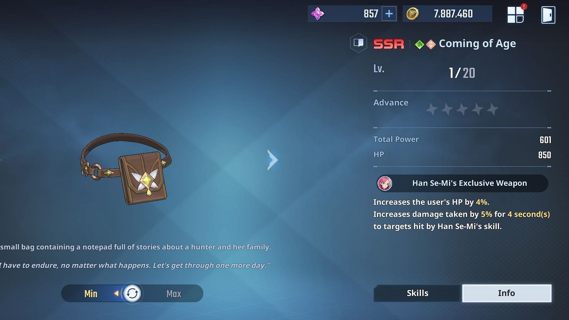 Se-Mi&#039;s Exclusive Weapon. (Image via Netmarble)