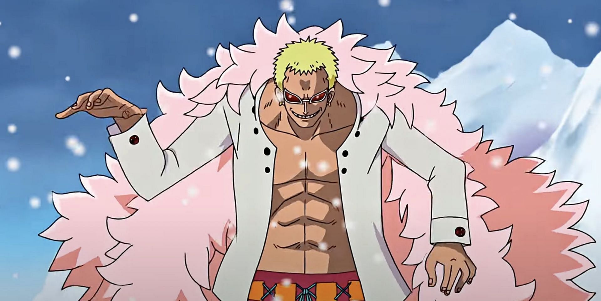 Donquixote Doflamingo as seen in anime (Image via Toei Animation)