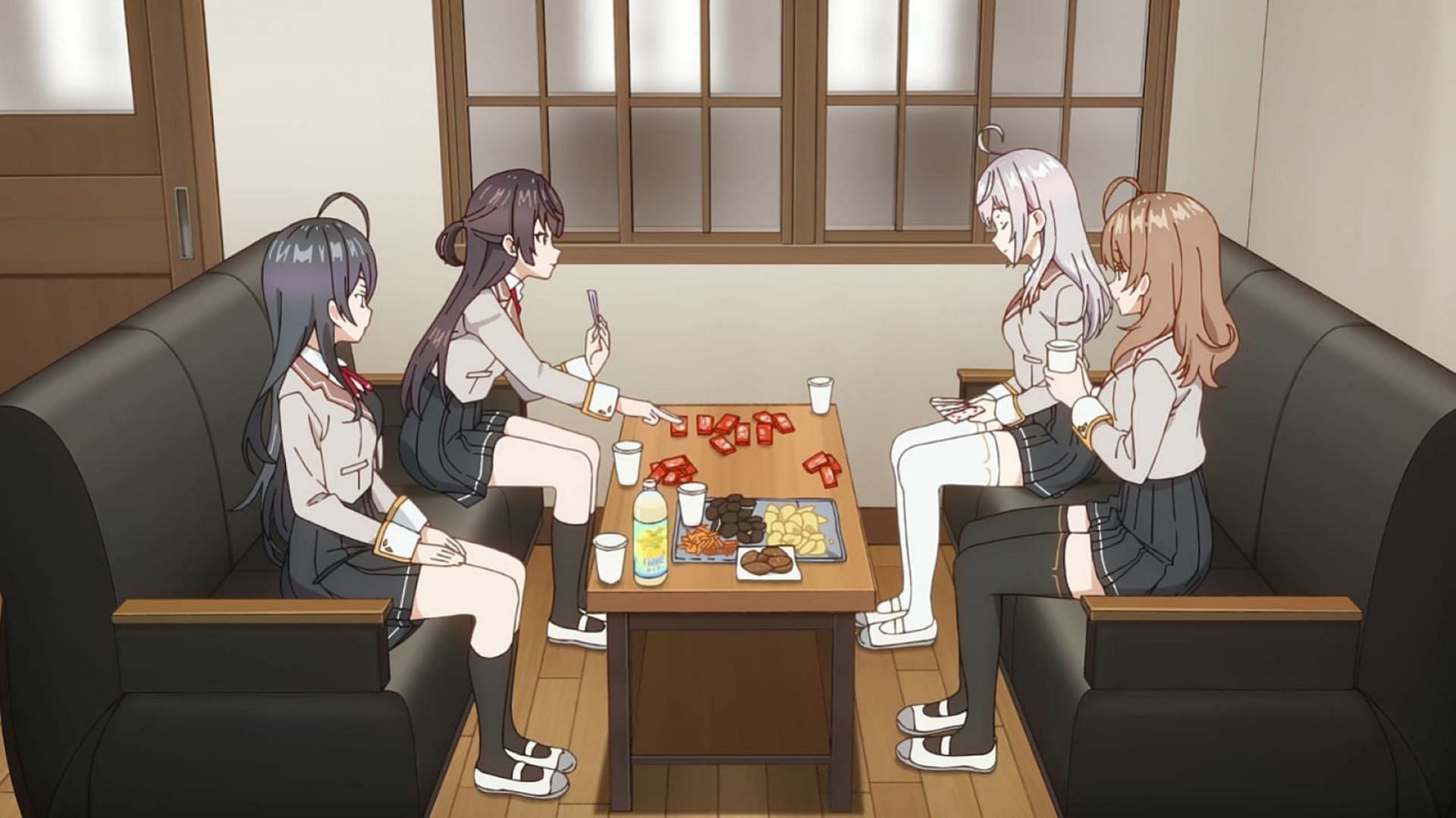 Yuki and Alya, as seen playing a card game (Image via Doga Kobo)