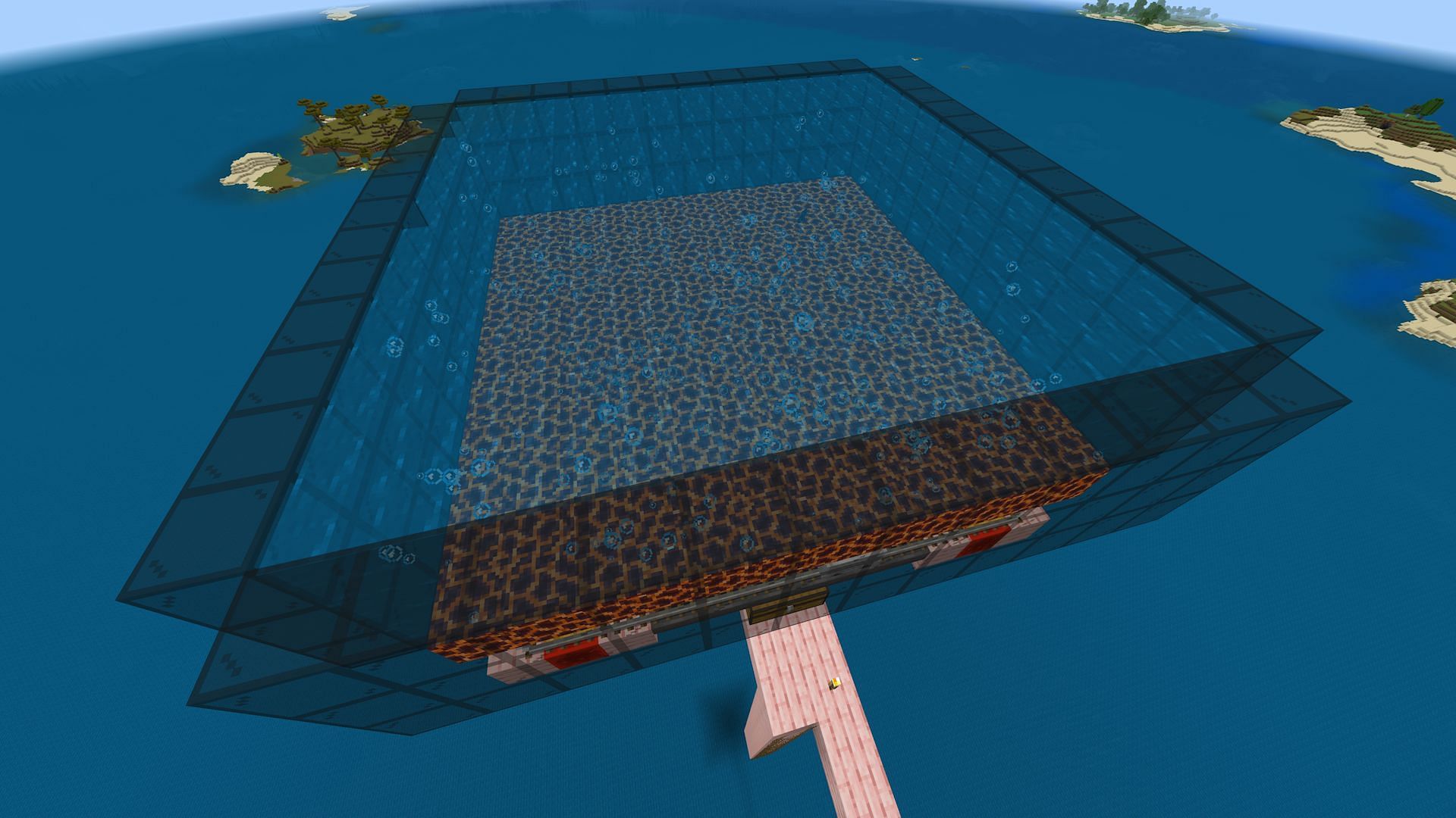 Water and walls added over the magma blocks (Image via Mojang)