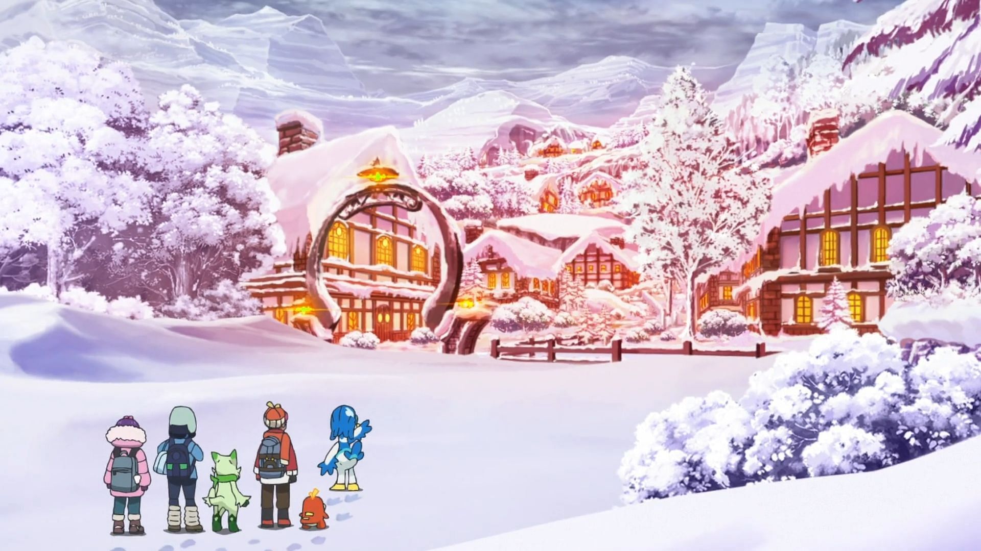 Our heroes reach Montenevera in Pokemon Horizons Episode 61 (Image via The Pokemon Company)