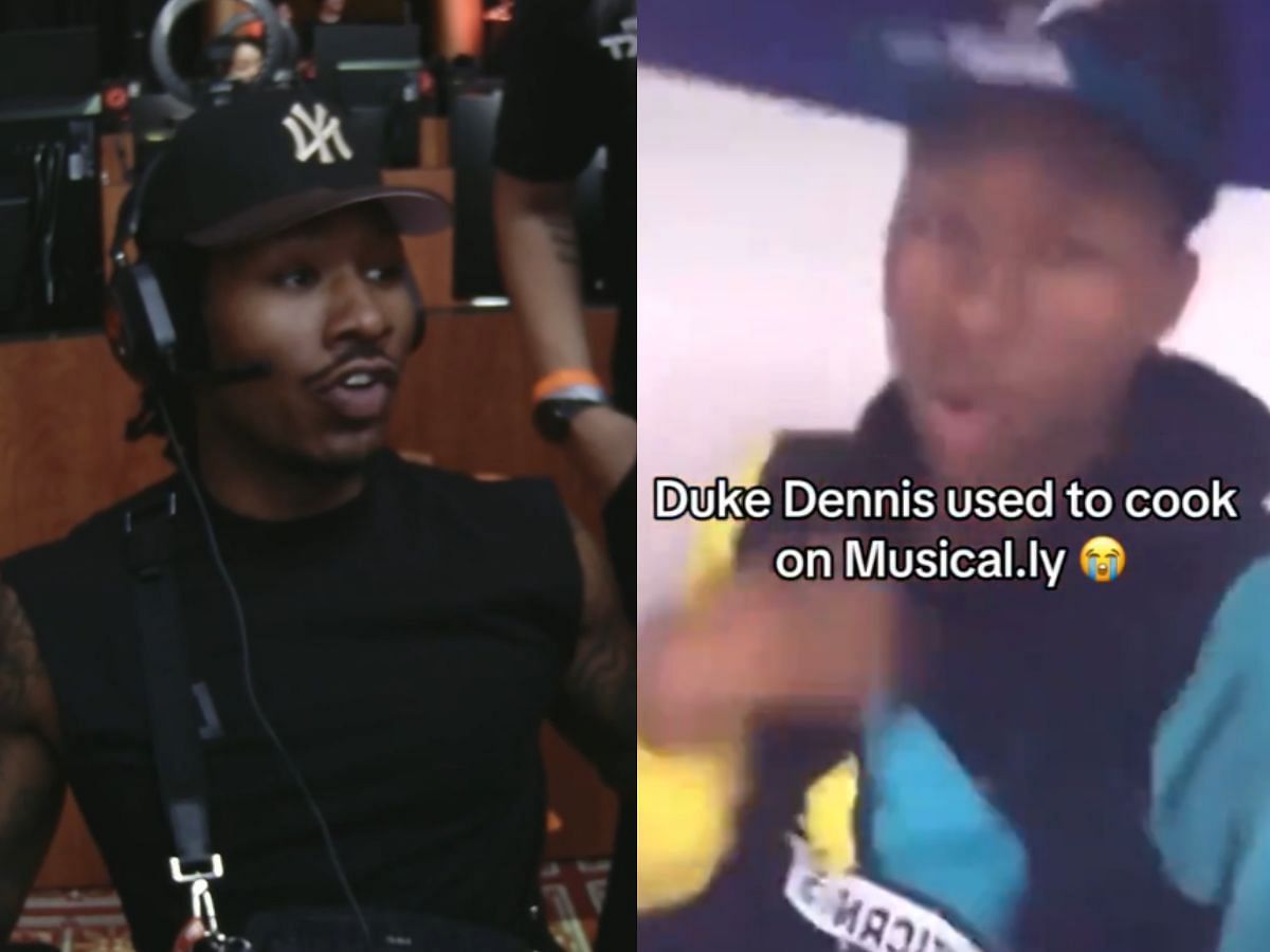 Duke Dennis dismisses viral Musically video as AI (Image via Twitch/Duke Dennis and X/Domain)