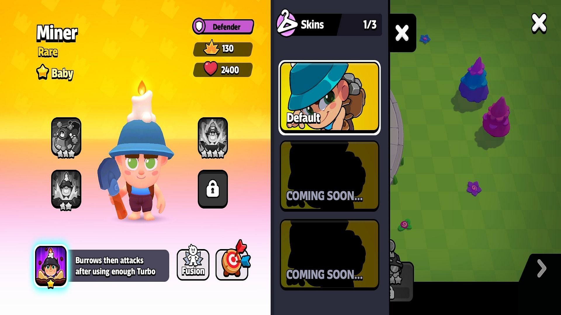 Miner&#039;s stats in Squad Busters (Image via Supercell)