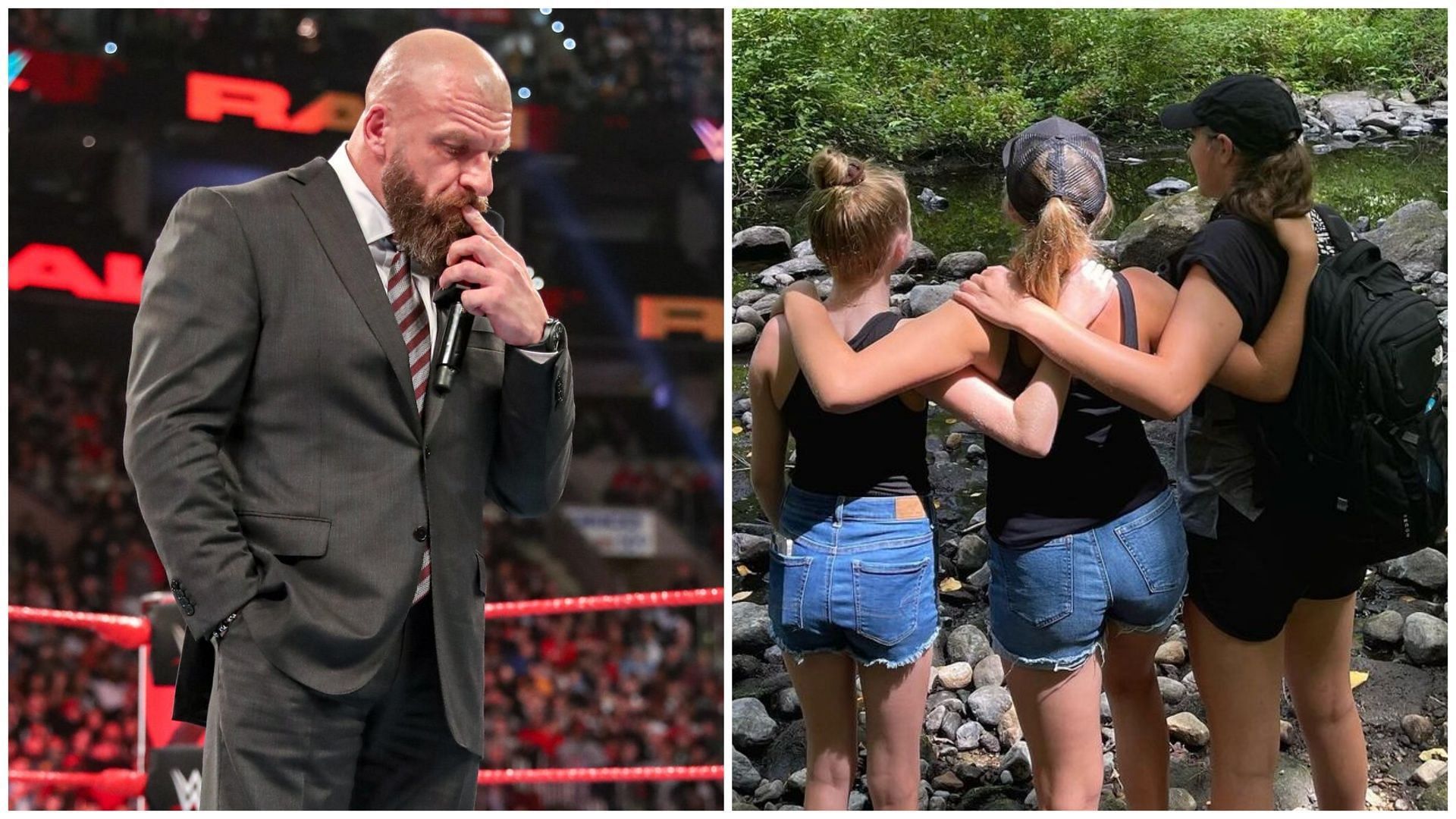 Triple H shared moment with daughters before appearance. (Photos: WWE.com and Stephanie McMahon on IG)