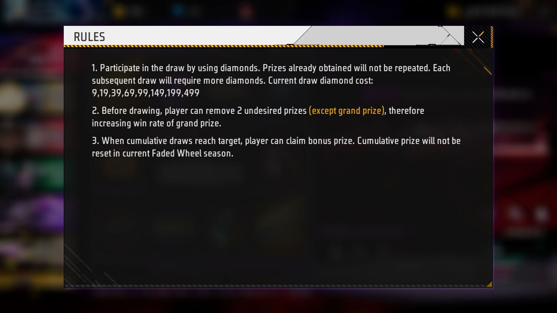 These are the rules of the event (Image via Garena)