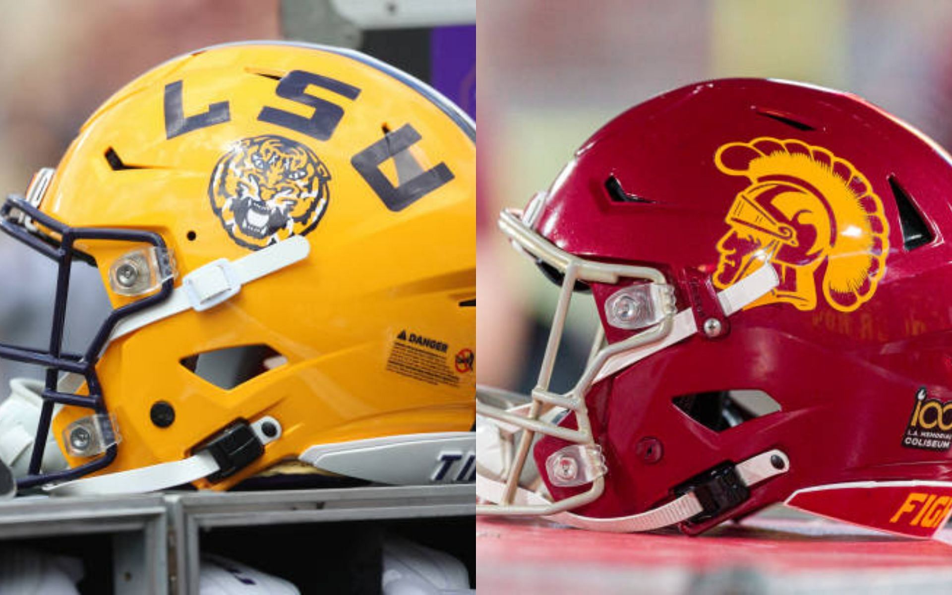 LSU Tigers (left); USC Trojans (right)