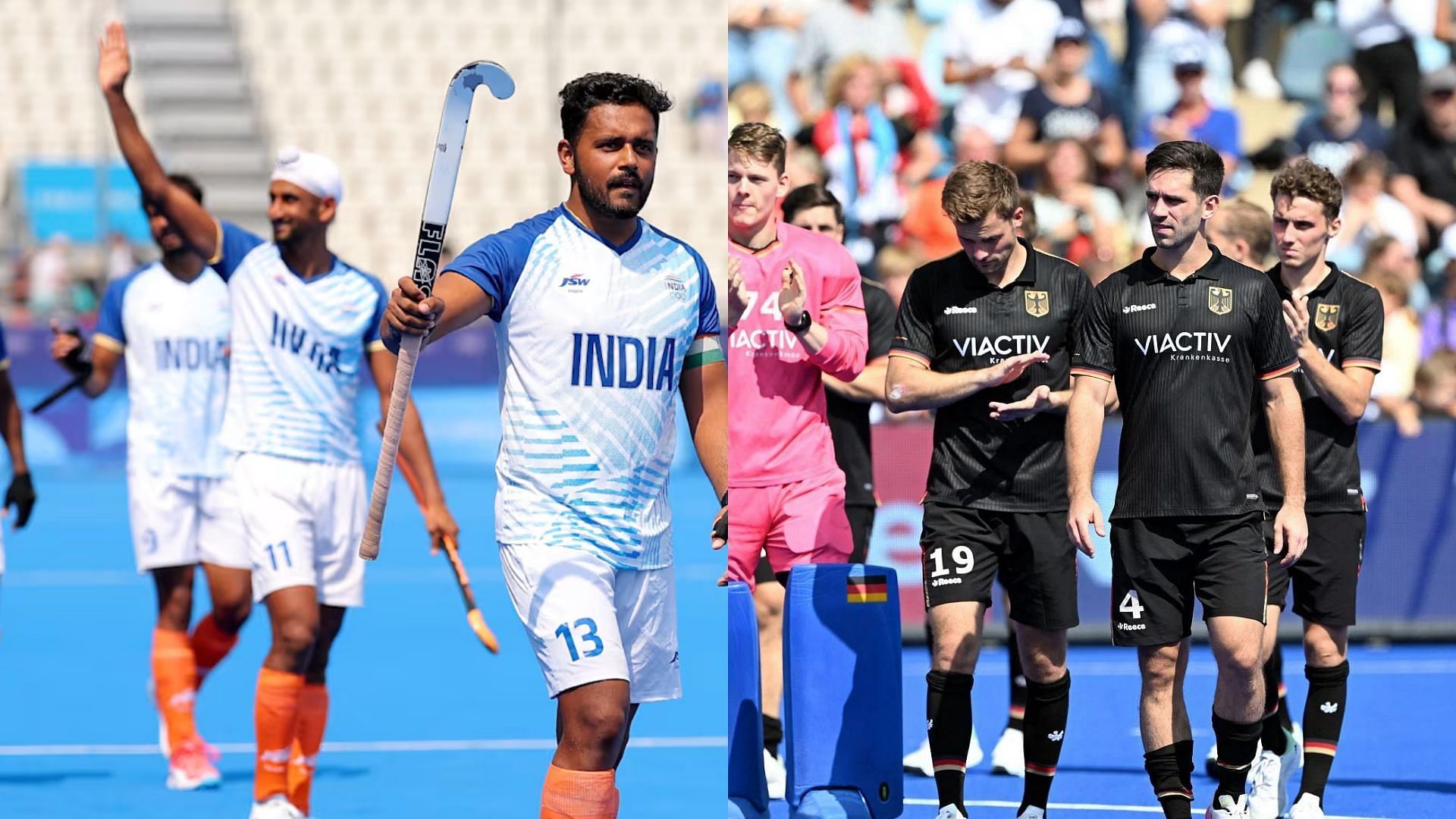 India will clash with Germany in a crucial semifinal game of Paris Olympics 2024 (Image via Olympics.com &amp; Getty)