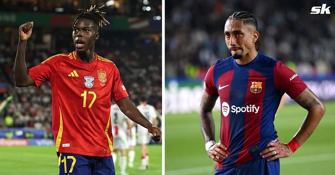 Raphinha reacts hilariously to picture of fan who bought Barcelona shirt with Nico Williams’ name on the back
