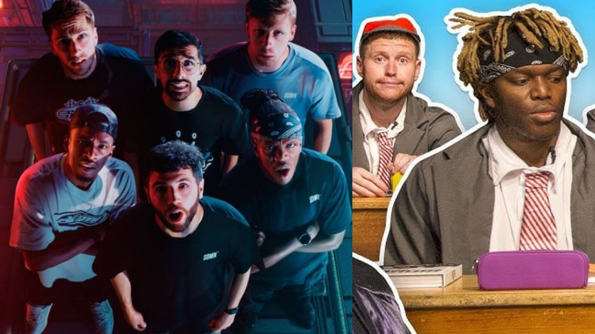 Going to private school has been a running gag on the Sidemen channel (Images via @sidemen/Instagram, Sidemen/YouTube)