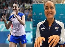 [Watch]: Manika Batra flaunts India-coloured nails after India beat Romania in Paris Olympics