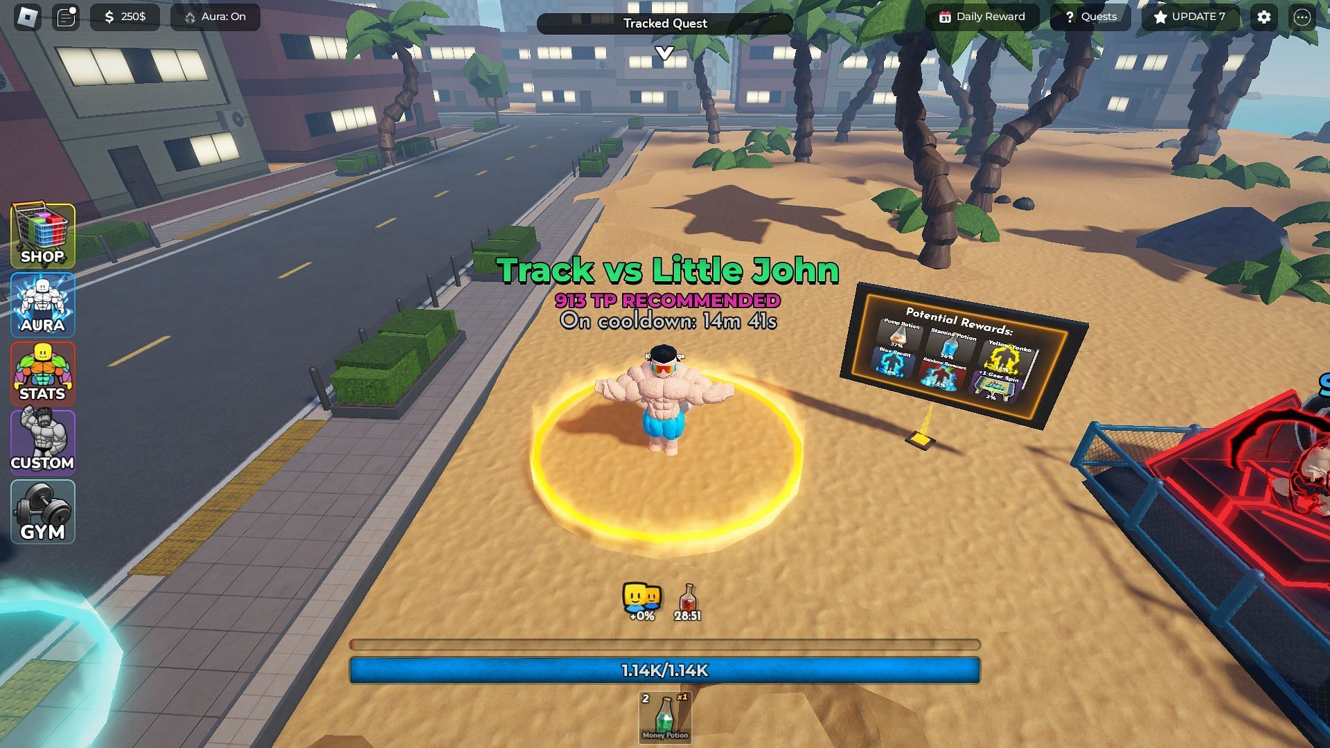 Track vs Little John event portal (Image via Roblox)