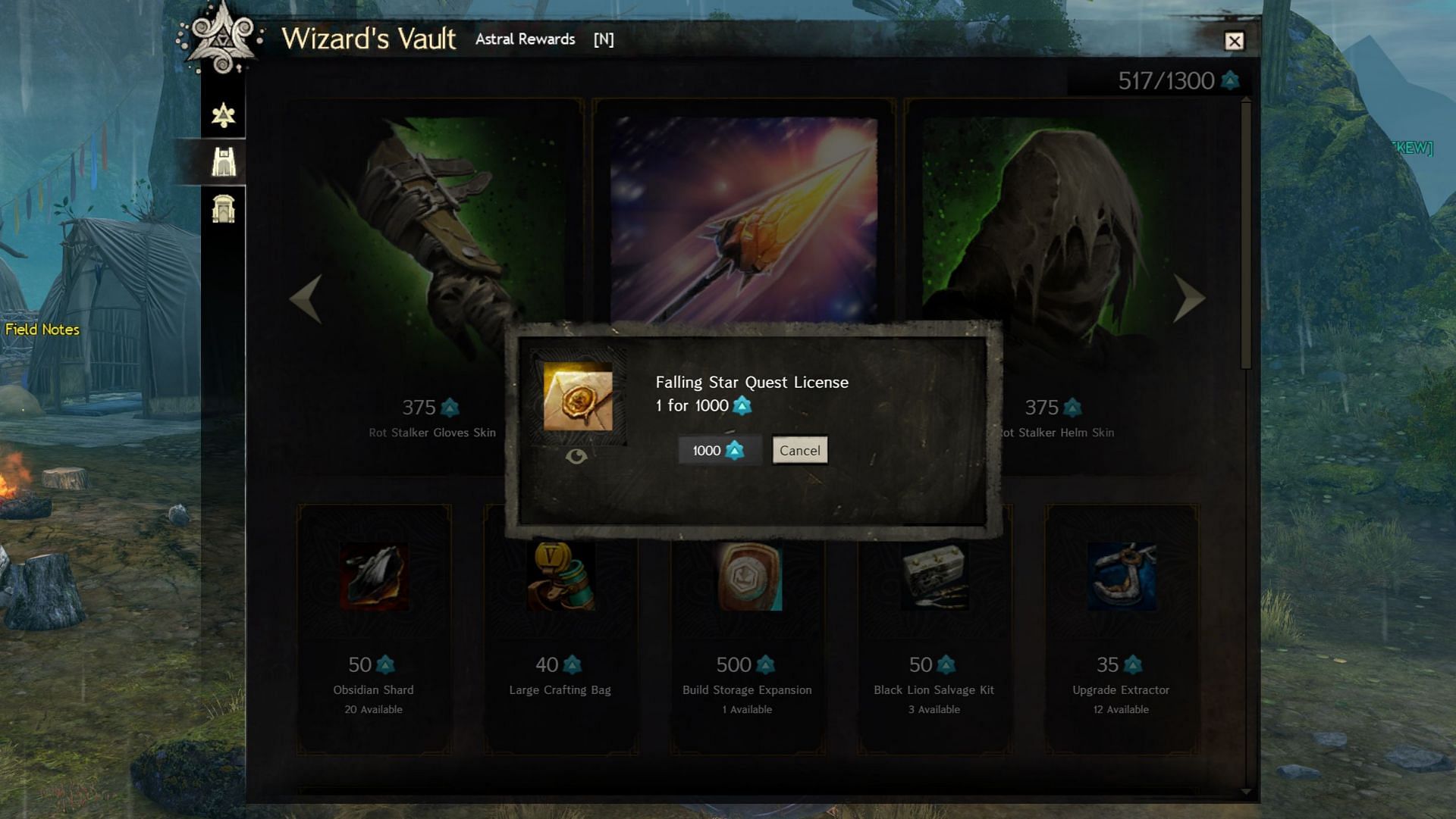 You&#039;ll need 1000 Astral Acclaim to start (Image via ArenaNet)