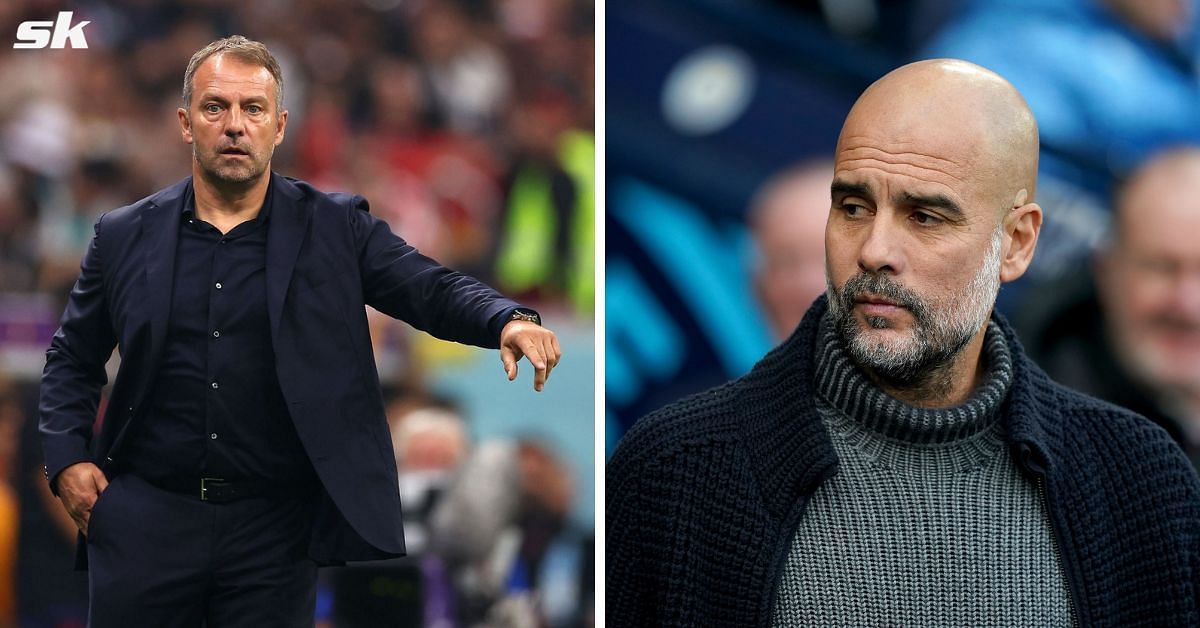 Barcelona boss Hansi Flick (left) and Manchester City manager Pep Guardiola