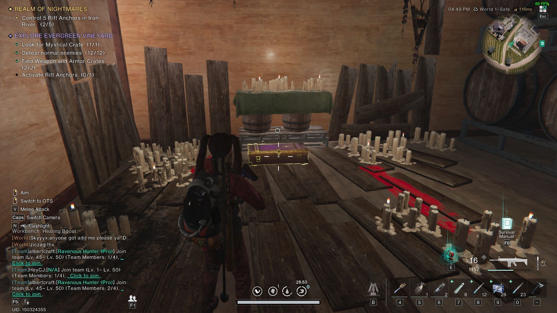 The second weapon crate in the wine cellar (Image via Starry Studio)