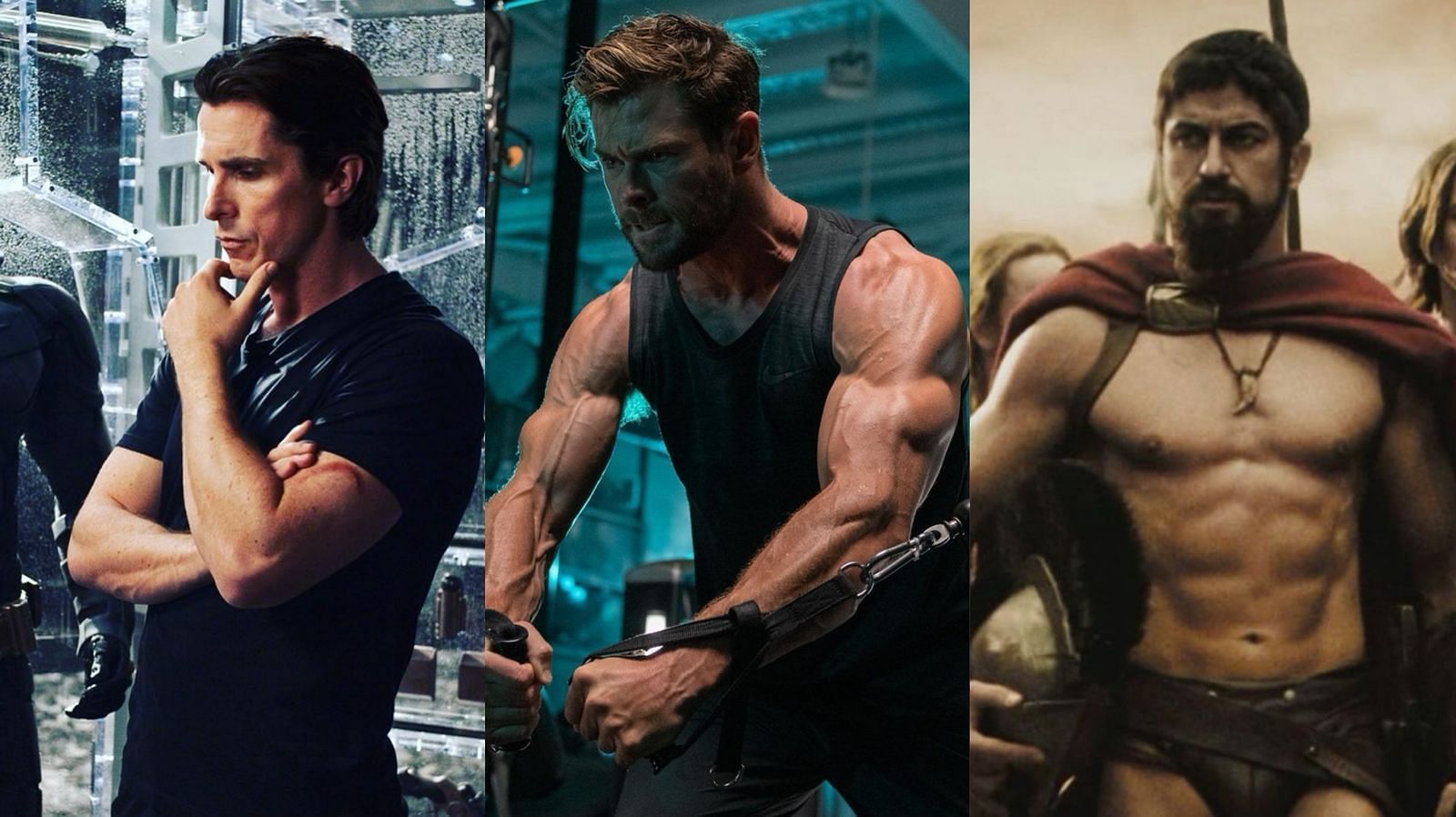 3 Best Hollyood fitness transformations (Image source: @christianbale, @chrishemsworth, and @gerardbutler on Instagram)