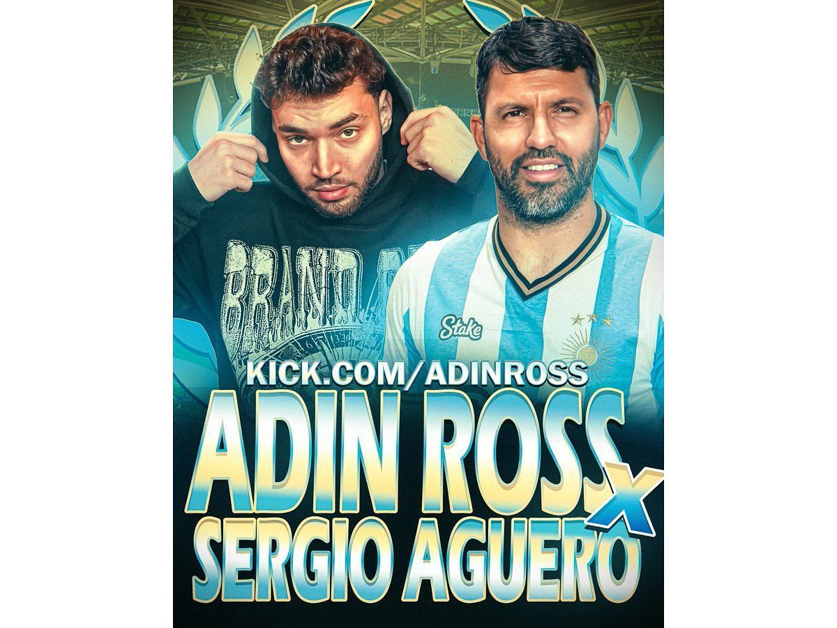 Adin Ross to stream with soccer legend Sergio Aguero (Image via X)