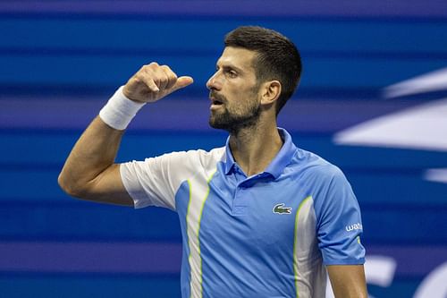 Novak Djokovic imitated Ben Shelton's celebration at US Open 2023 (Source: Getty)