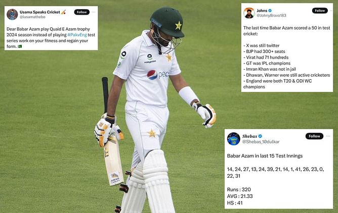"It's time to go home" - Babar Azam faces the wrath of fans as he fails to score big in 1st innings of PAK vs BAN 2024 2nd Test